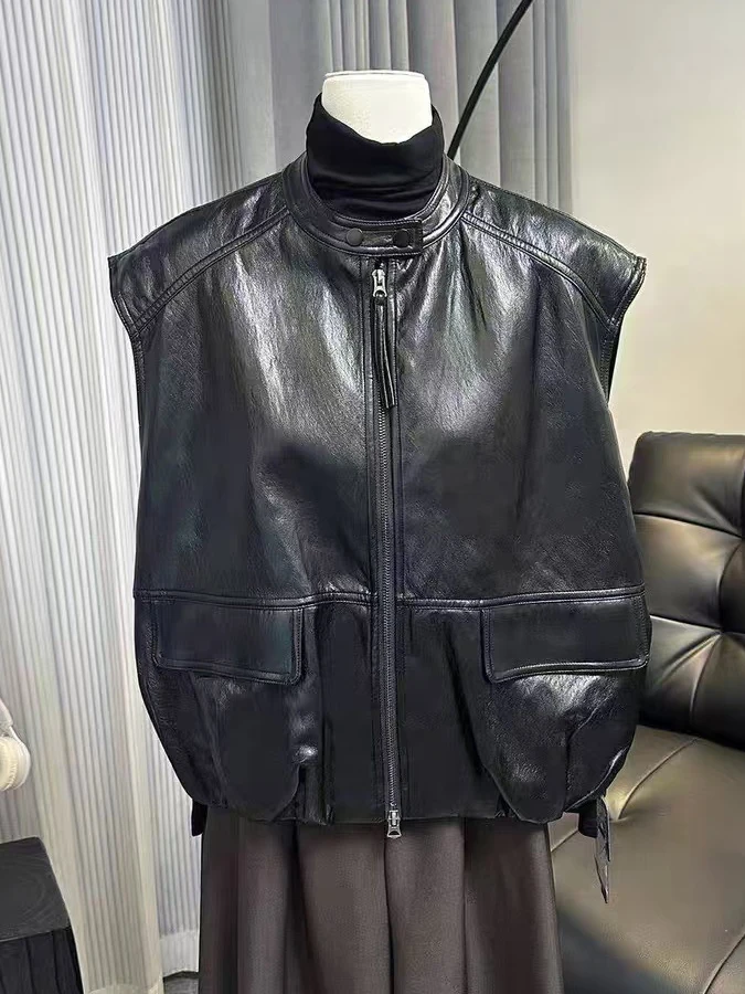 plus Size Women's PU Leather Vest Jacket Loose Outerwear Autumn Winter Fashion Retro Hong Kong Style 2300 Pounds Outerwear
plus Size Women's PU Leather Vest Jacket Loose Outerwear Autumn Winter Fashion Retro Hong Kong Style 2300 Pounds Outerwear