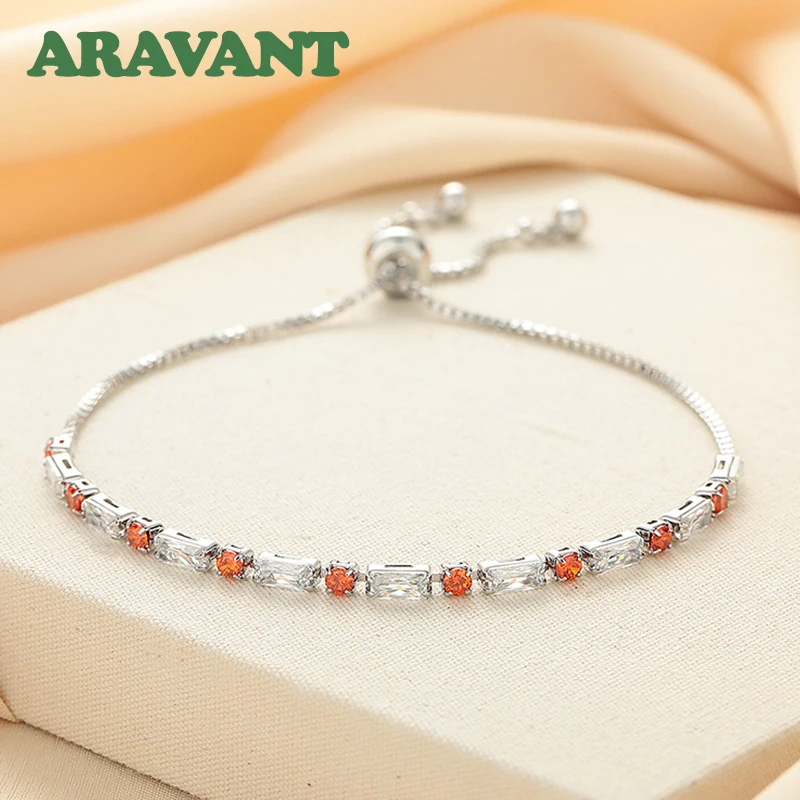 Aravant 925 Sterling Silver Orange Zircon Adjustable Bracelet For Women Girls Fashion Jewelry Accessory
Aravant 925 Sterling Silver Orange Zircon Adjustable Bracelet For Women Girls Fashion Jewelry Accessory