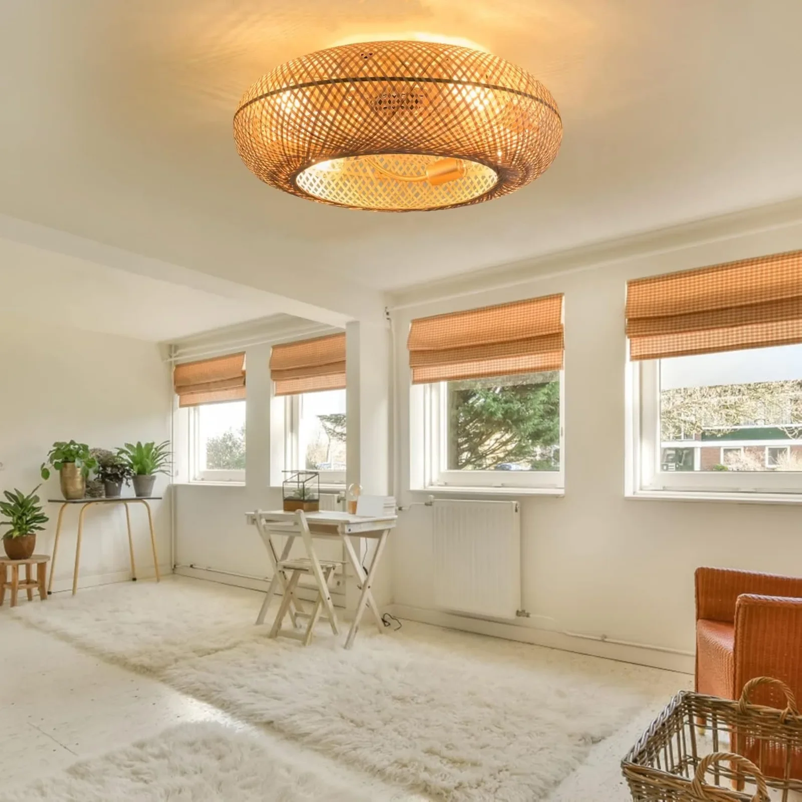 Boho Ceiling Fan 20" Caged Ceiling Fan w/ Light and Remote,Bamboo Boho Fan Decor, 6 Speed Reversible w/ 1/2/4h Timer
Boho Ceiling Fan 20" Caged Ceiling Fan w/ Light and Remote,Bamboo Boho Fan Decor, 6 Speed Reversible w/ 1/2/4h Timer