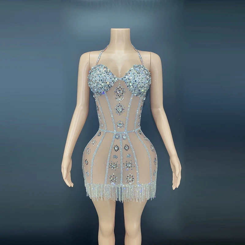 Shiny luxury Rhinestones Tassel Fringe Diamond Vestidos de Noite Com Lantejoulas Party Club Stage Dress
Shiny luxury Rhinestones Tassel Fringe Diamond Vestidos de Noite Com Lantejoulas Party Club Stage Dress