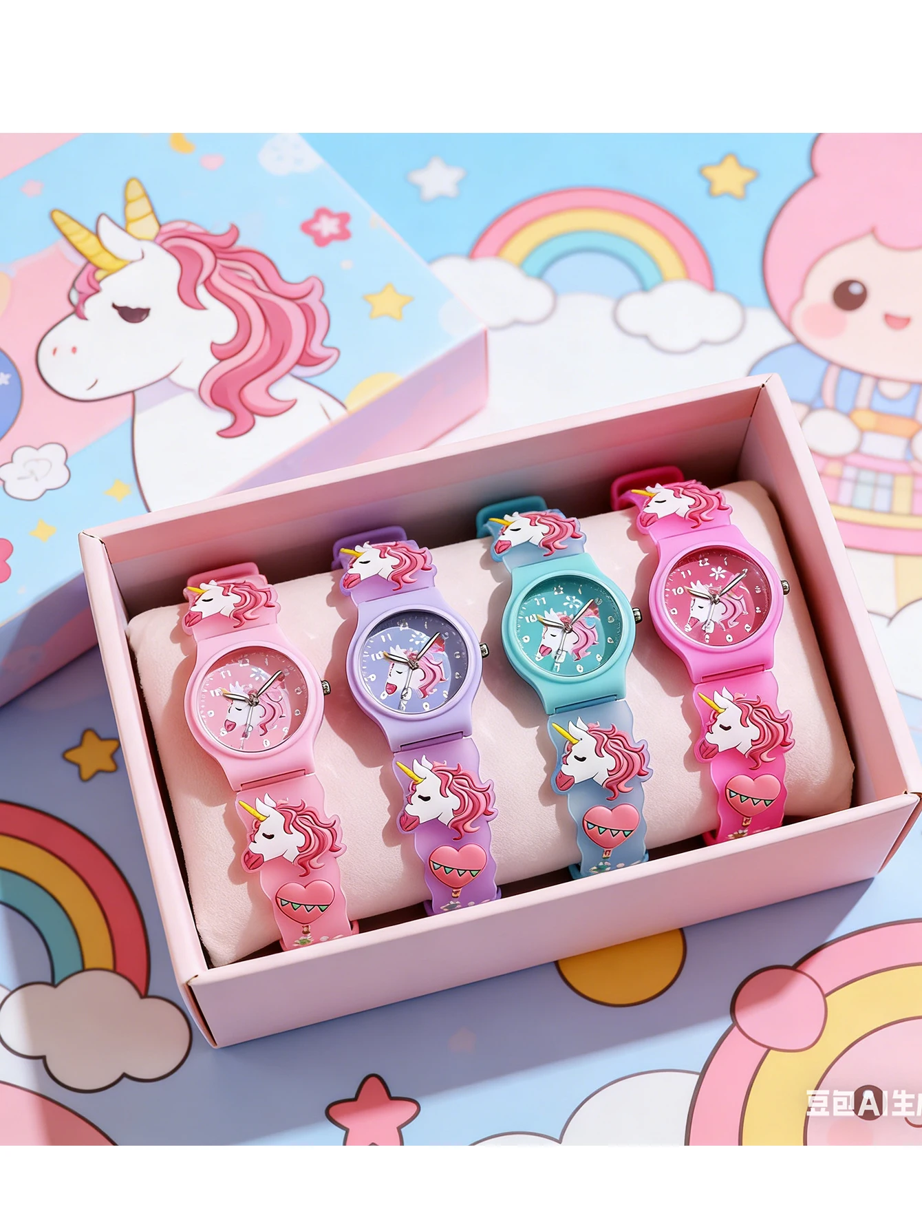 Cute 3D Unicorn Kids Analog Watch, Heart Silicone Strap Wristwatch, Educational Time Teacher for Girls, Perfect Birthday Gift
Cute 3D Unicorn Kids Analog Watch, Heart Silicone Strap Wristwatch, Educational Time Teacher for Girls, Perfect Birthday Gift
