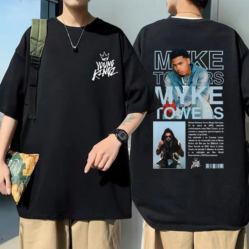 Rapper Myke Towers Double Sided Print T-shirt Unisex Fashion Oversized Streetwear Men Women Vintage Hip Hop Short Sleeve Tshirt
Rapper Myke Towers Double Sided Print T-shirt Unisex Fashion Oversized Streetwear Men Women Vintage Hip Hop Short Sleeve Tshirt