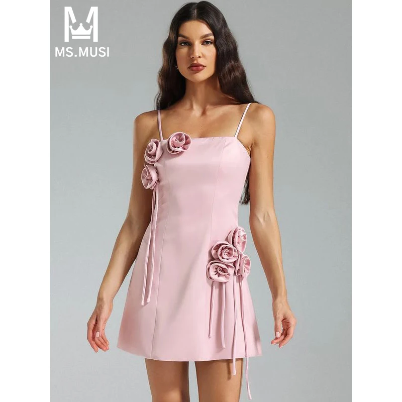 MSMUSI 2024 New Fashion Women Sexy Solid Strap 3D Floral Sleeveless Backless Bodycon Party Club Event Slim Mini Dress Vestidos
MSMUSI 2024 New Fashion Women Sexy Solid Strap 3D Floral Sleeveless Backless Bodycon Party Club Event Slim Mini Dress Vestidos