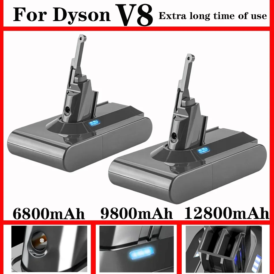 NEW Replacement Battery for Dyson V8, 21.6V 6.0Ah Li-Ion, with FOR Dyson V8 Series V8 Absolute V8 Fluffy SV10 Cord-Free Vacuum
NEW Replacement Battery for Dyson V8, 21.6V 6.0Ah Li-Ion, with FOR Dyson V8 Series V8 Absolute V8 Fluffy SV10 Cord-Free Vacuum