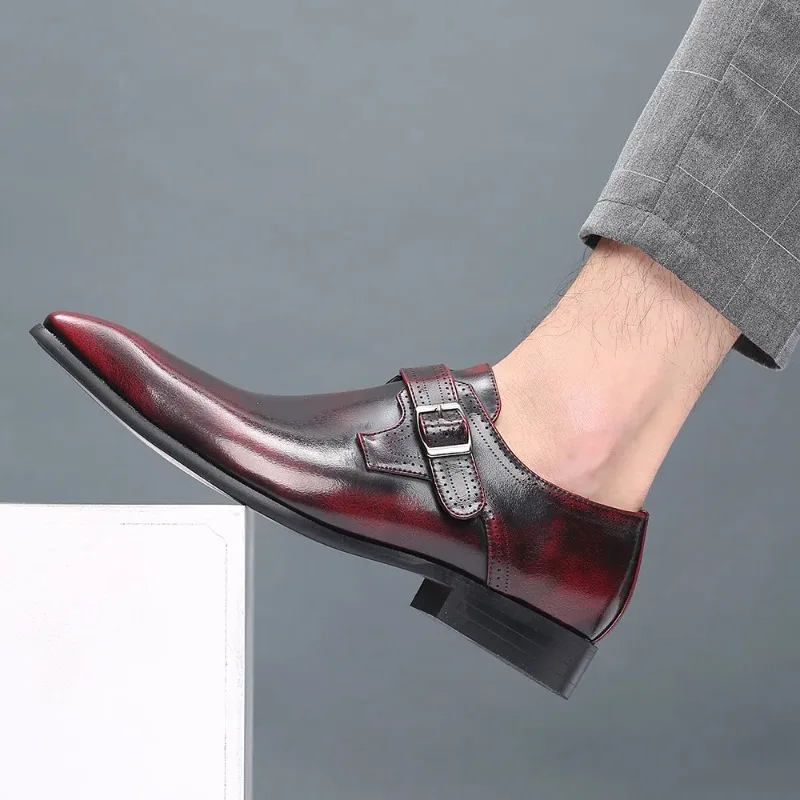 High Quality Men's Pointed Toe Monk Strap Shoes British Style Slip on Loafers Leather Low Heel Comfortable Business Casual Shoes
High Quality Men's Pointed Toe Monk Strap Shoes British Style Slip on Loafers Leather Low Heel Comfortable Business Casual Shoes