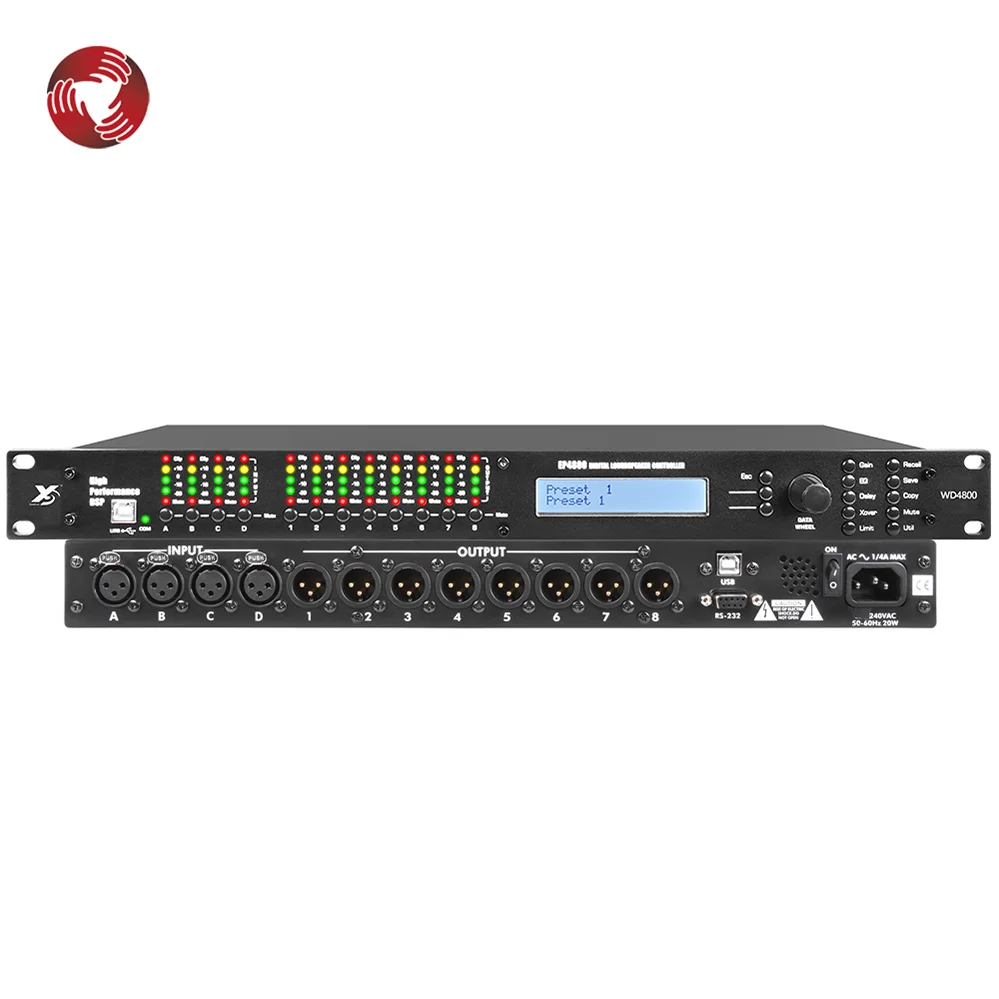4 in 8 Out DSP Audio System Processor with Software Delay EQ Professional Digital Speaker Processor for Sound System
4 in 8 Out DSP Audio System Processor with Software Delay EQ Professional Digital Speaker Processor for Sound System