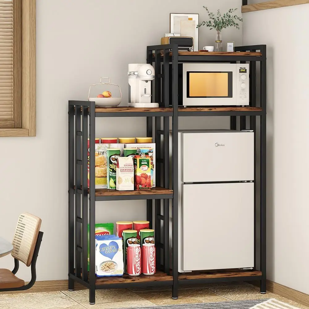 6-Tier Kitchen Storage Rack, Utility Shelf with Adjustable Levels, Coffee Bar, and Mini Fridge Stand for Home and Office Use
6-Tier Kitchen Storage Rack, Utility Shelf with Adjustable Levels, Coffee Bar, and Mini Fridge Stand for Home and Office Use