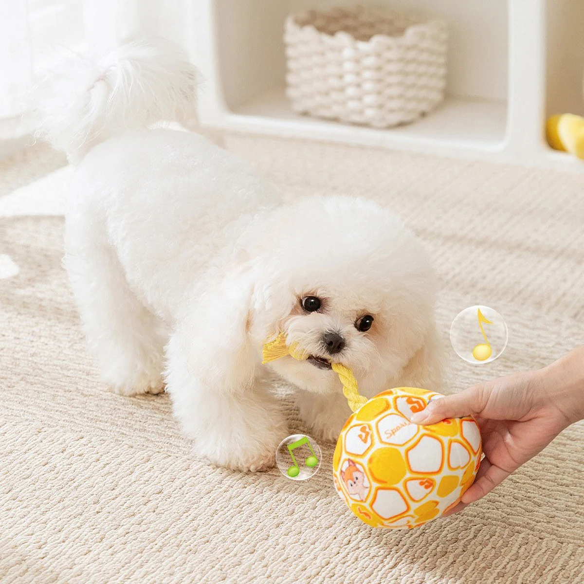 Pet Interactive Bell - ringing Plush Chew Ball for Dogs - with Rope Knot, PP Cotton Filling, Solve Boredom & Teethin
Pet Interactive Bell - ringing Plush Chew Ball for Dogs - with Rope Knot, PP Cotton Filling, Solve Boredom & Teethin