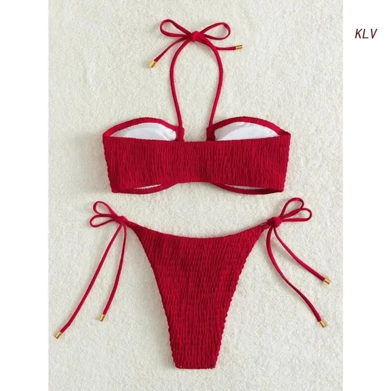 Womens Sexy Halter Neck Bikinis Set Sexy Straps Swimsuits High Cut Thong Knotting Swimwear Low Waist Lacing Bikinis Suit
Womens Sexy Halter Neck Bikinis Set Sexy Straps Swimsuits High Cut Thong Knotting Swimwear Low Waist Lacing Bikinis Suit