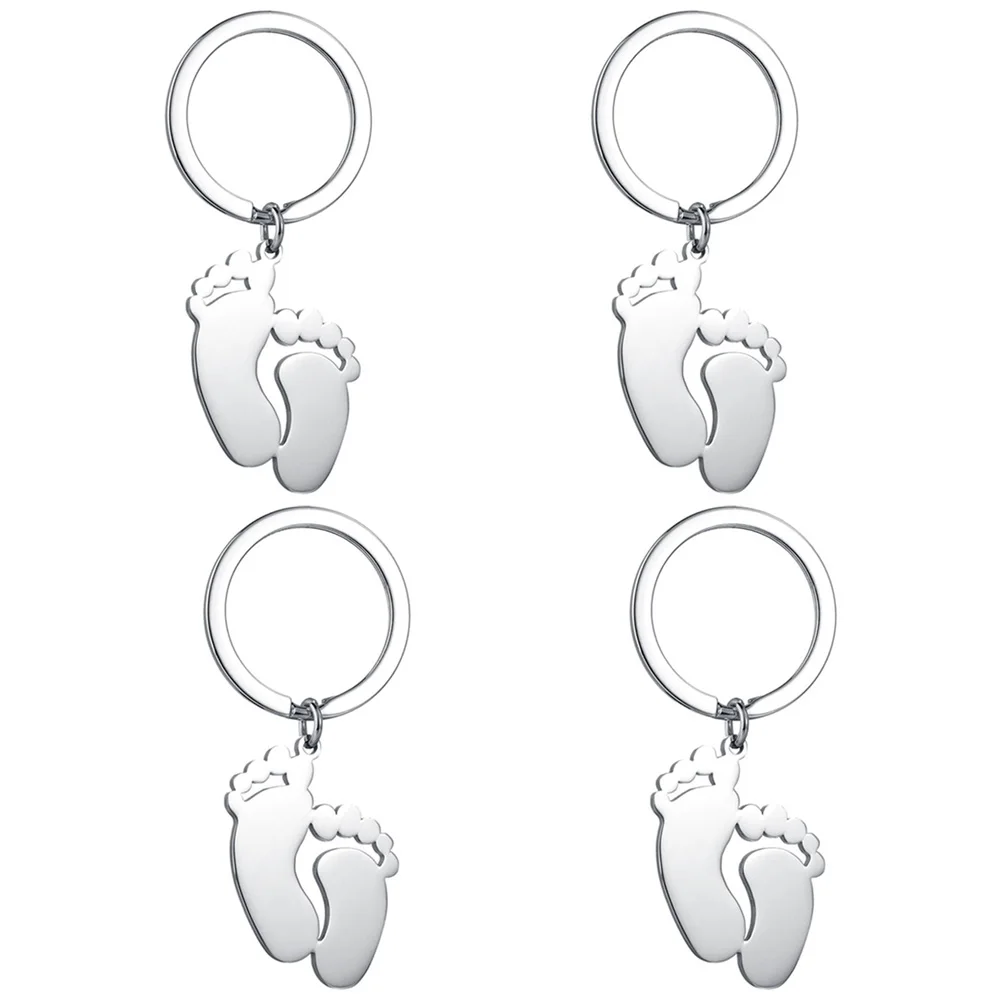 4pcs Baby Footprint Keychain Stainless Steel Cute Small Chains Gifts Graduation Meaningful Unique Bag Pendant Silver Key Ring
4pcs Baby Footprint Keychain Stainless Steel Cute Small Chains Gifts Graduation Meaningful Unique Bag Pendant Silver Key Ring