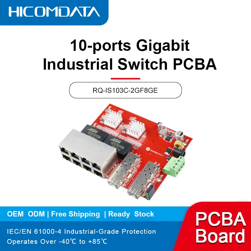 10-Ports Gigabit Switch PCBA.1*9 Single/Dual Fiber SC Port 20km, 8xRJ45 to 2xSFP Industrial Media Conversion Main Board
10-Ports Gigabit Switch PCBA.1*9 Single/Dual Fiber SC Port 20km, 8xRJ45 to 2xSFP Industrial Media Conversion Main Board