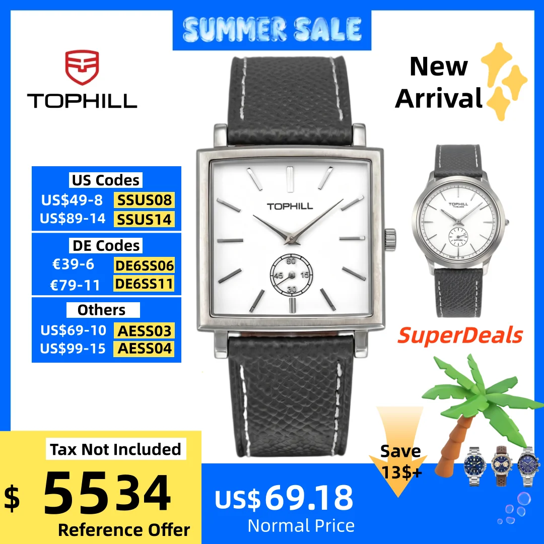 TOPHILL FangYuan 33/38.5mm Old Money Vintage Men's Watch 1069 Quartz Timepiece Square Round Sapphire 6H Subdial Elegant TW106/7G
TOPHILL FangYuan 33/38.5mm Old Money Vintage Men's Watch 1069 Quartz Timepiece Square Round Sapphire 6H Subdial Elegant TW106/7G