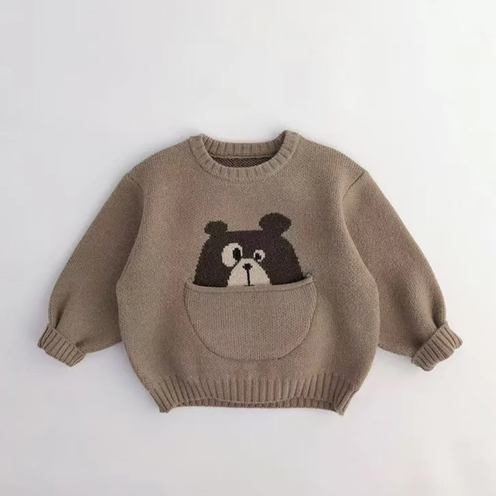 Children's Sweater Autumn And Winter Pullover For Boys And Girls Cartoon Baby Soft And Sticky Knitted Sweater Cute Big Pocket 
Children's Sweater Autumn And Winter Pullover For Boys And Girls Cartoon Baby Soft And Sticky Knitted Sweater Cute Big Pocket