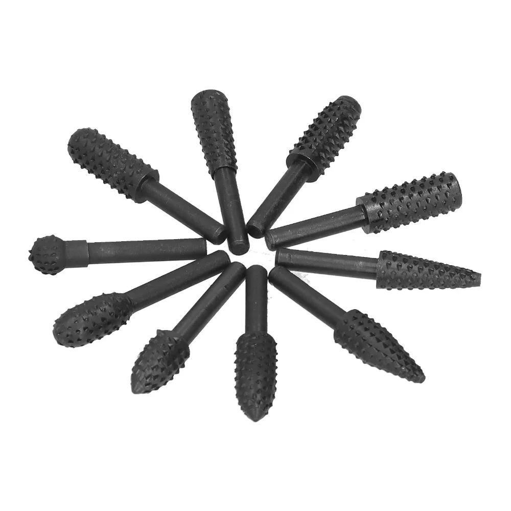 10PCS Multifunctional 45 Steel Carving Bit Set Black Straight Body Rotary Rasp Set Multi Shape Compact Rotary Burr Set
10PCS Multifunctional 45 Steel Carving Bit Set Black Straight Body Rotary Rasp Set Multi Shape Compact Rotary Burr Set