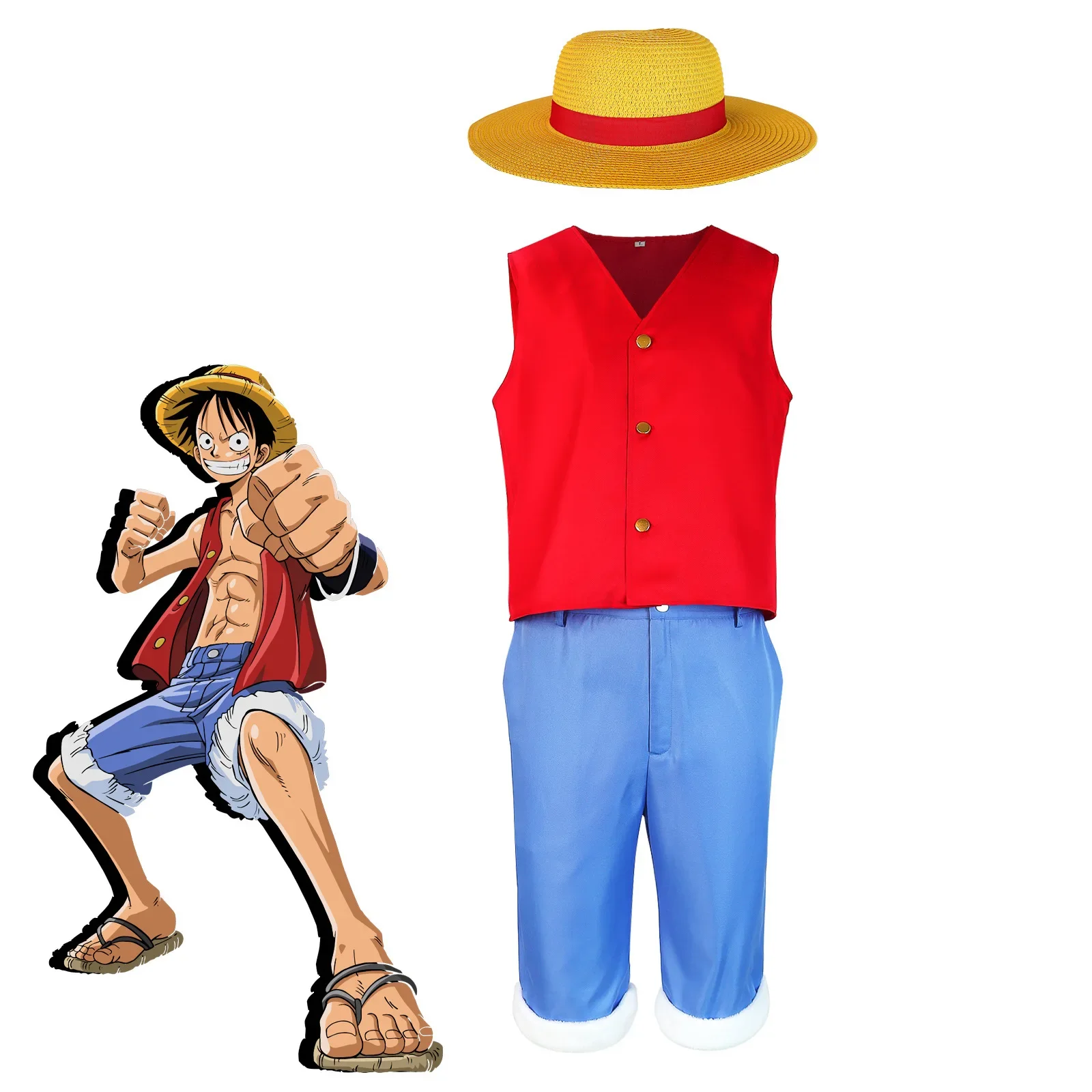 Luffy's First-generation Cosplay Costume, Classic First-generation Straw Hat Luffy Cosplay Outfit
Luffy's First-generation Cosplay Costume, Classic First-generation Straw Hat Luffy Cosplay Outfit