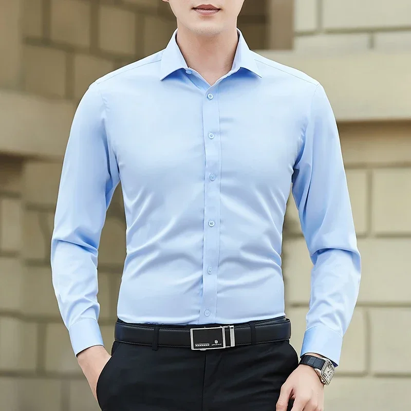 Casual Brand Fashion Men's Long Sleeve Shirt Business Pink White Shirt Male Large Size Slim Solid Color Top Male
Casual Brand Fashion Men's Long Sleeve Shirt Business Pink White Shirt Male Large Size Slim Solid Color Top Male