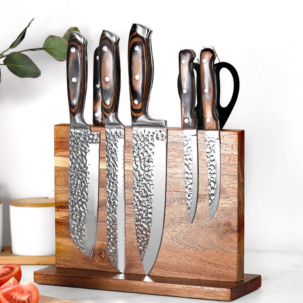 Magnetic Wooden Knife Holder Double-Sided Universal Knife Stand Knife Display Rack for Kitchen Counter Multifunctional Storage
Magnetic Wooden Knife Holder Double-Sided Universal Knife Stand Knife Display Rack for Kitchen Counter Multifunctional Storage