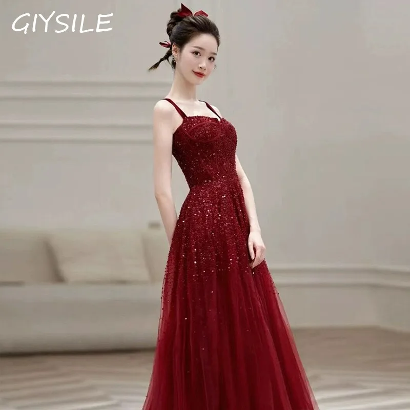 2025 Evening Dress Sling Burgundy Spring Tube Top Sleeveless Flash Drill Formal Dress Women Elegant Party Dresses Women Evening
2025 Evening Dress Sling Burgundy Spring Tube Top Sleeveless Flash Drill Formal Dress Women Elegant Party Dresses Women Evening
