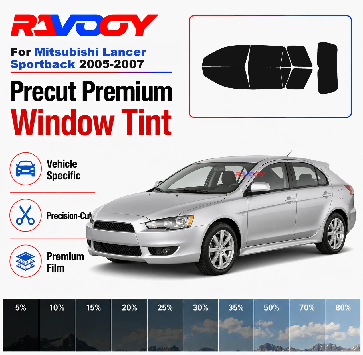 Premium Precut Window Tint Kit Front Rear Windows Rear Windshield For Mitsubishi Lancer Sportback 2005-2007 Nano Ceramic Film
Premium Precut Window Tint Kit Front Rear Windows Rear Windshield For Mitsubishi Lancer Sportback 2005-2007 Nano Ceramic Film
