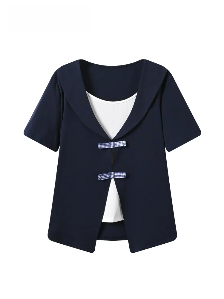 Cara CLUB plus Size Short Sleeve T-Shirt Women's Casual Style Patchwork Meat Concealing Top Trendy Summer Cotton Blend
Cara CLUB plus Size Short Sleeve T-Shirt Women's Casual Style Patchwork Meat Concealing Top Trendy Summer Cotton Blend