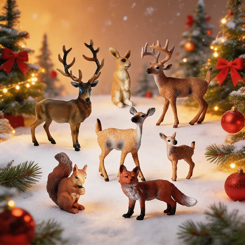 Oenux 7PCS Elk White-tailed Deer Animal Model Fox Rabbit Squirrel Figurine Collection Christmas Decor Cake Topper Ornament
Oenux 7PCS Elk White-tailed Deer Animal Model Fox Rabbit Squirrel Figurine Collection Christmas Decor Cake Topper Ornament