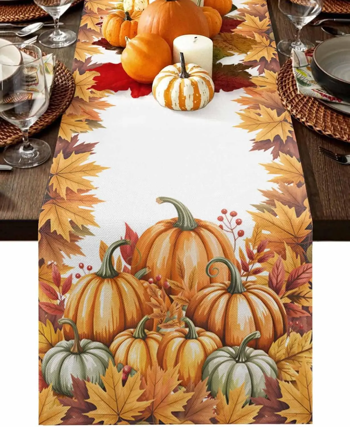Fall Pumpkin Maple Leaf Linen Table Runner Tabletop Decor Autumn Harvest Kitchen Dining Table Runner Thanksgiving Decorations
Fall Pumpkin Maple Leaf Linen Table Runner Tabletop Decor Autumn Harvest Kitchen Dining Table Runner Thanksgiving Decorations