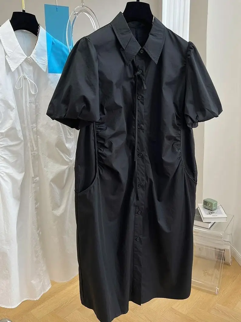 Design Sense: Black Lantern Short Sleeved Shirt Women's Summer Long Casual Lapel Top
Design Sense: Black Lantern Short Sleeved Shirt Women's Summer Long Casual Lapel Top