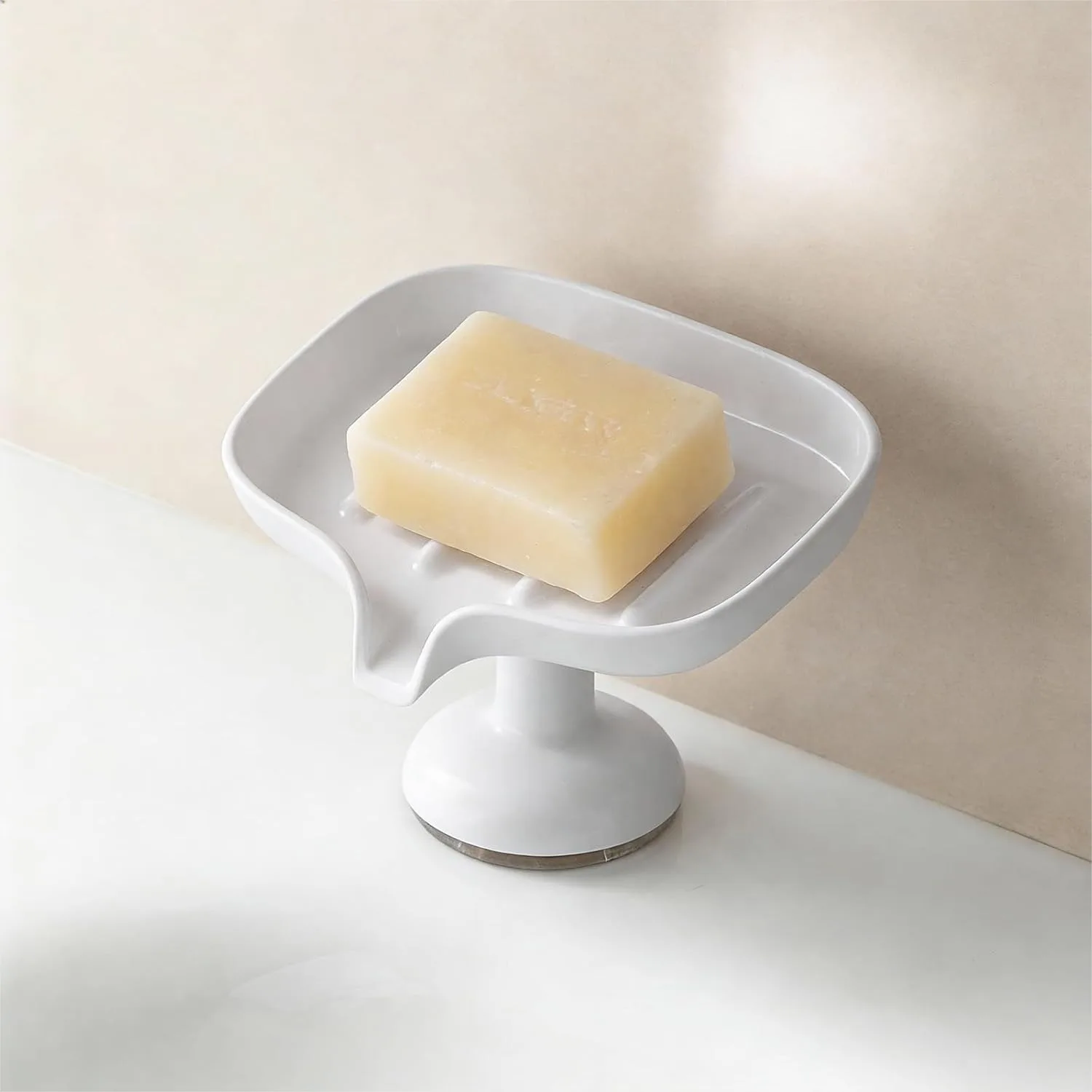 Self-Draining Soap Dish with Suction Cup, Bar Soap Holder for Shower Bathroom Kitchen Sink, Easy Clean Keeps Dry, White
Self-Draining Soap Dish with Suction Cup, Bar Soap Holder for Shower Bathroom Kitchen Sink, Easy Clean Keeps Dry, White