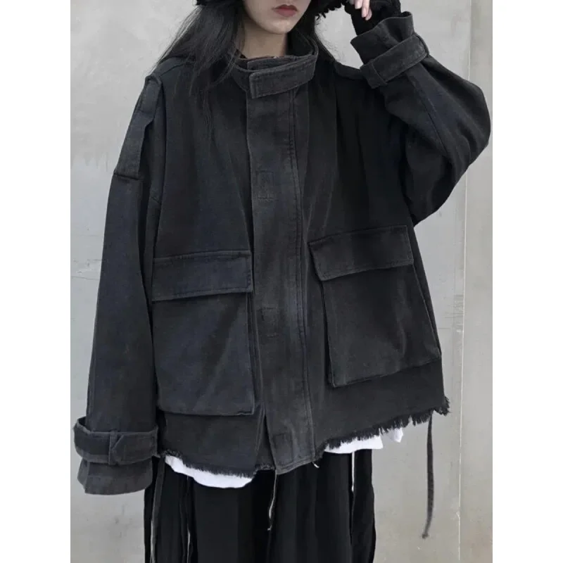 Women Tassel Jeans Jacket Cargo Fashion Big Pocket Loose Denim Coats Autumn Female All Match Streetwear Outerwear New
Women Tassel Jeans Jacket Cargo Fashion Big Pocket Loose Denim Coats Autumn Female All Match Streetwear Outerwear New