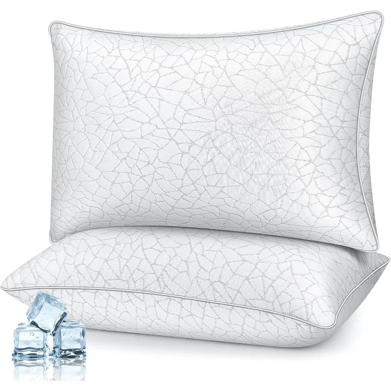 Queen Size Cooling Bed Pillows - Premium Down Alternative Pillows Set of 2 for Side, Back, and Stomach Sleepers Hotel Quality
Queen Size Cooling Bed Pillows - Premium Down Alternative Pillows Set of 2 for Side, Back, and Stomach Sleepers Hotel Quality