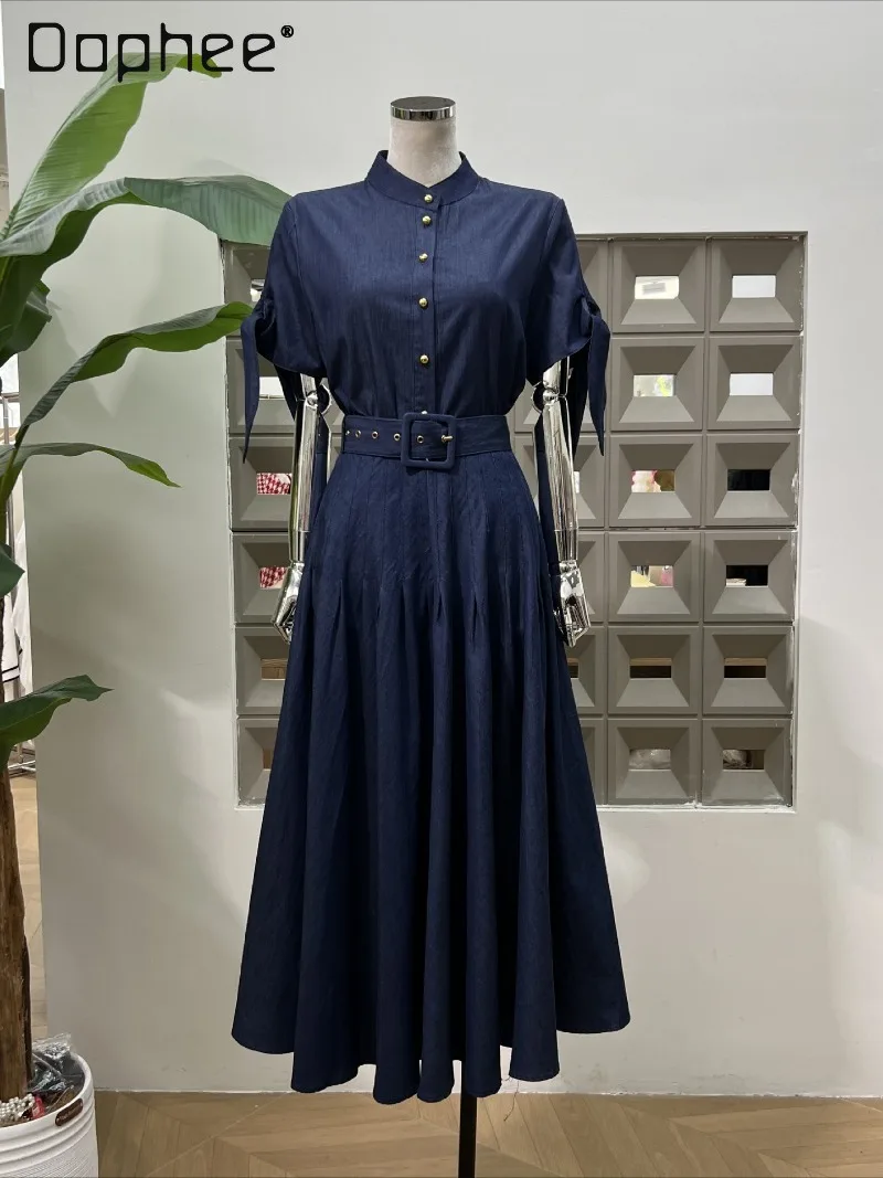 2025 Summer New Commuter Style Temperament Single-breasted Lace-up Denim Shirt + High Waist Belt Slim Skirt Denim Two-piece Set
2025 Summer New Commuter Style Temperament Single-breasted Lace-up Denim Shirt + High Waist Belt Slim Skirt Denim Two-piece Set