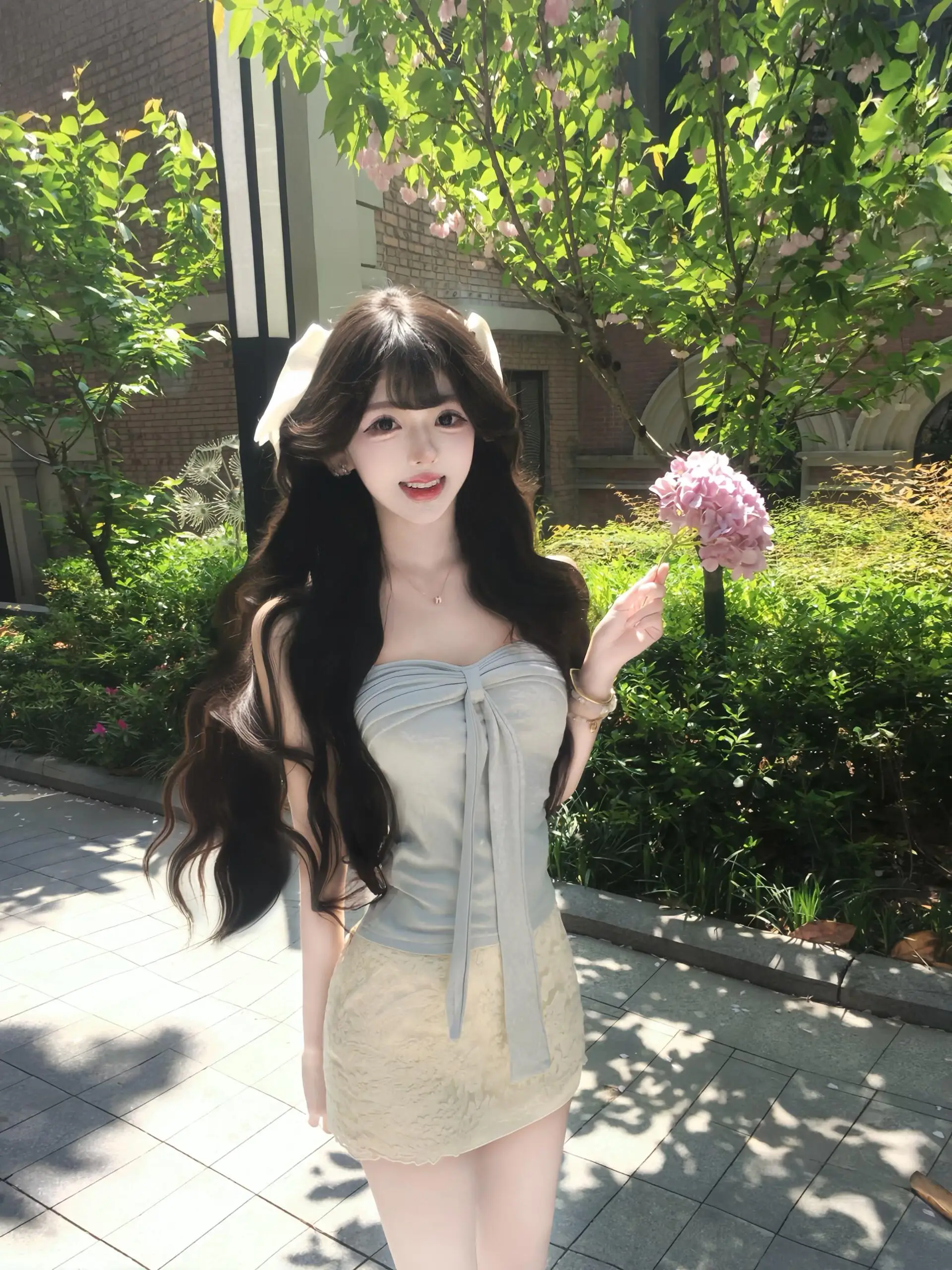 Summer Pure Desire Lace Splice Bodycon Short Skirt Set Women's Strap Vest Front Knot Design Slim Fit High Waist Casual
Summer Pure Desire Lace Splice Bodycon Short Skirt Set Women's Strap Vest Front Knot Design Slim Fit High Waist Casual