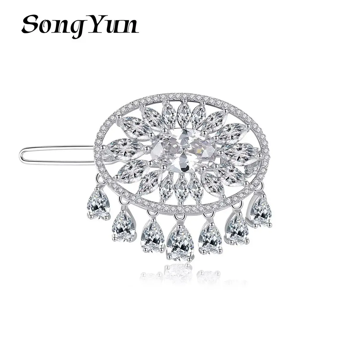 SY Jewelry Manufacturer 925 Sterling Silver Hair Jewelry Water Drop Gemstones Hairpin 7A Level CZ Zircon Fashion Hair Accessory
SY Jewelry Manufacturer 925 Sterling Silver Hair Jewelry Water Drop Gemstones Hairpin 7A Level CZ Zircon Fashion Hair Accessory