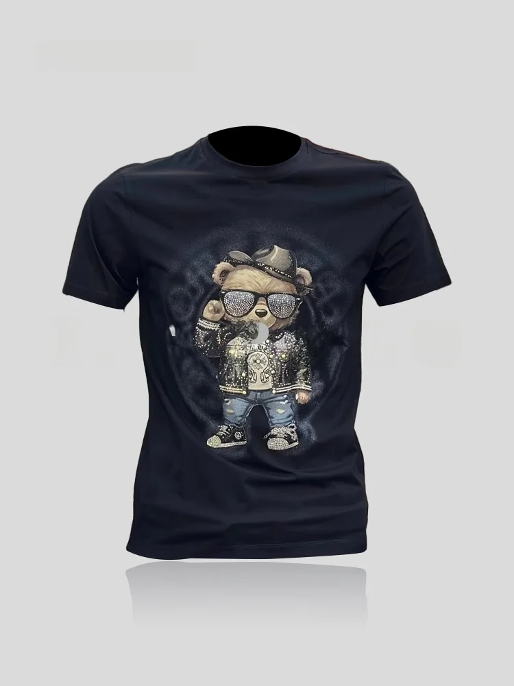 Men's T-shirt Silk Cotton round Neck Short Sleeve Printed Slim Fit Summer Fashion Sun Protection Clothing I.T
Men's T-shirt Silk Cotton round Neck Short Sleeve Printed Slim Fit Summer Fashion Sun Protection Clothing I.T