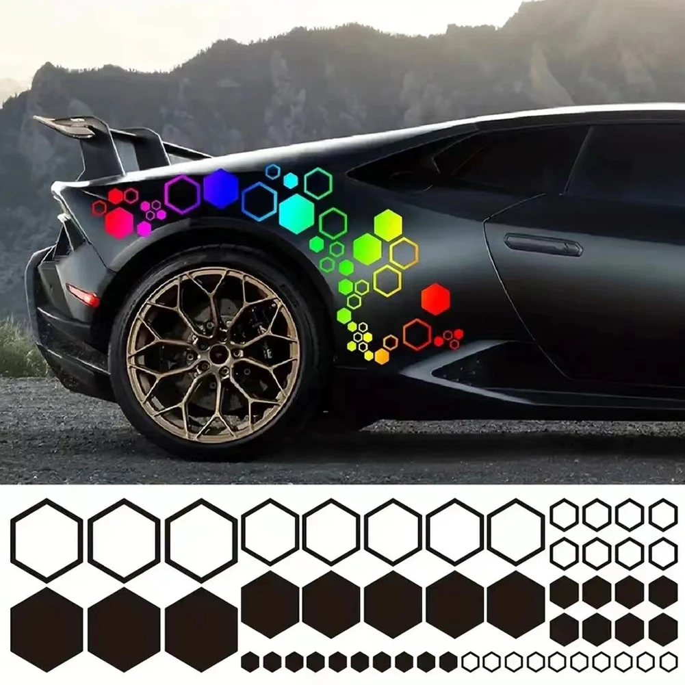 52pcs Honeycomb Car Decals Vinyl Graphics Hexagonal Sticker Combo DIY Body Sticker Cool Shape Car Decor Exterior Accessories
52pcs Honeycomb Car Decals Vinyl Graphics Hexagonal Sticker Combo DIY Body Sticker Cool Shape Car Decor Exterior Accessories