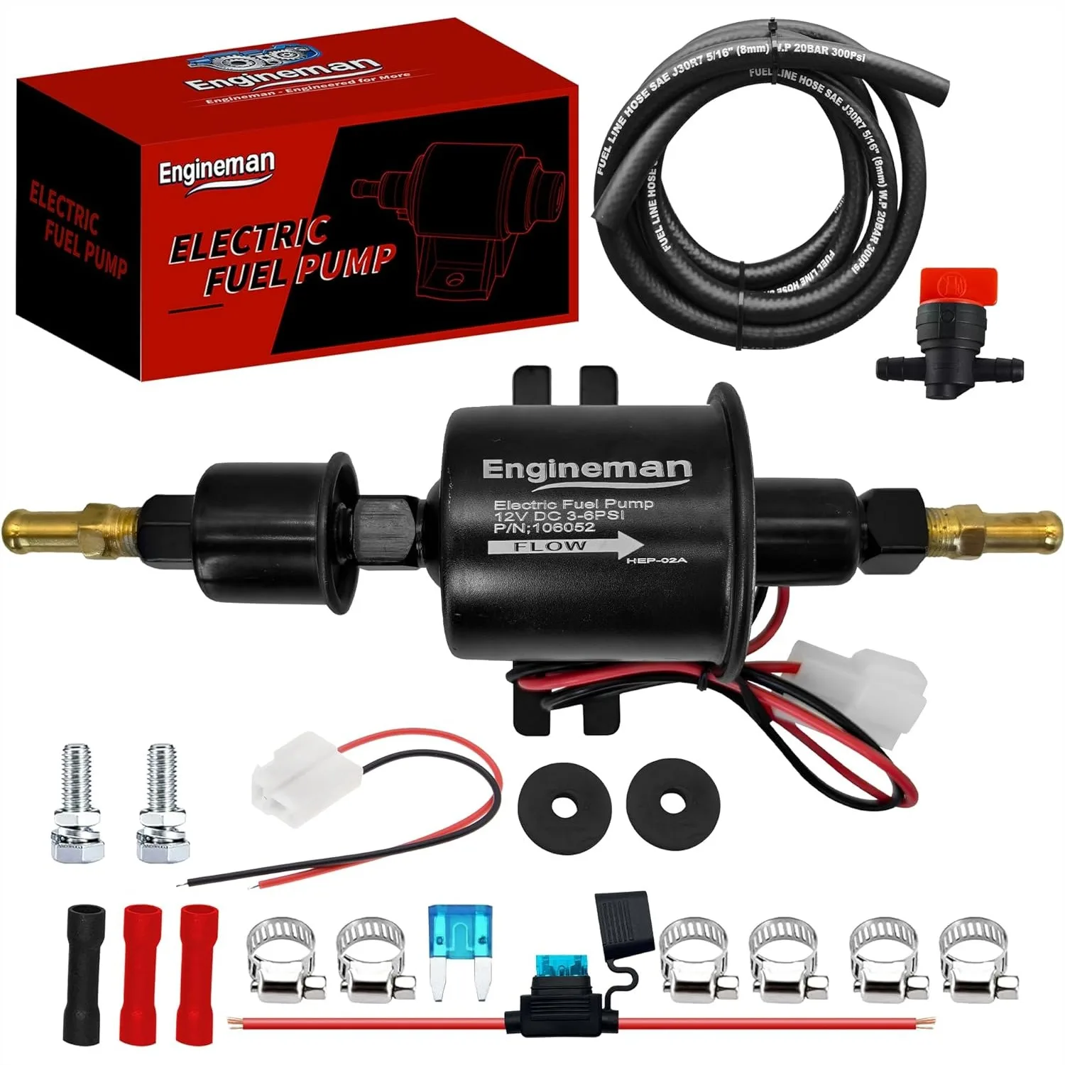12V Universal Electric Fuel Pump Kit 3-6 PSI Low Pressure with Fuel Filter 6.56ft Fuel Line for Carburetor Lawn Mower Gas Diesel
12V Universal Electric Fuel Pump Kit 3-6 PSI Low Pressure with Fuel Filter 6.56ft Fuel Line for Carburetor Lawn Mower Gas Diesel