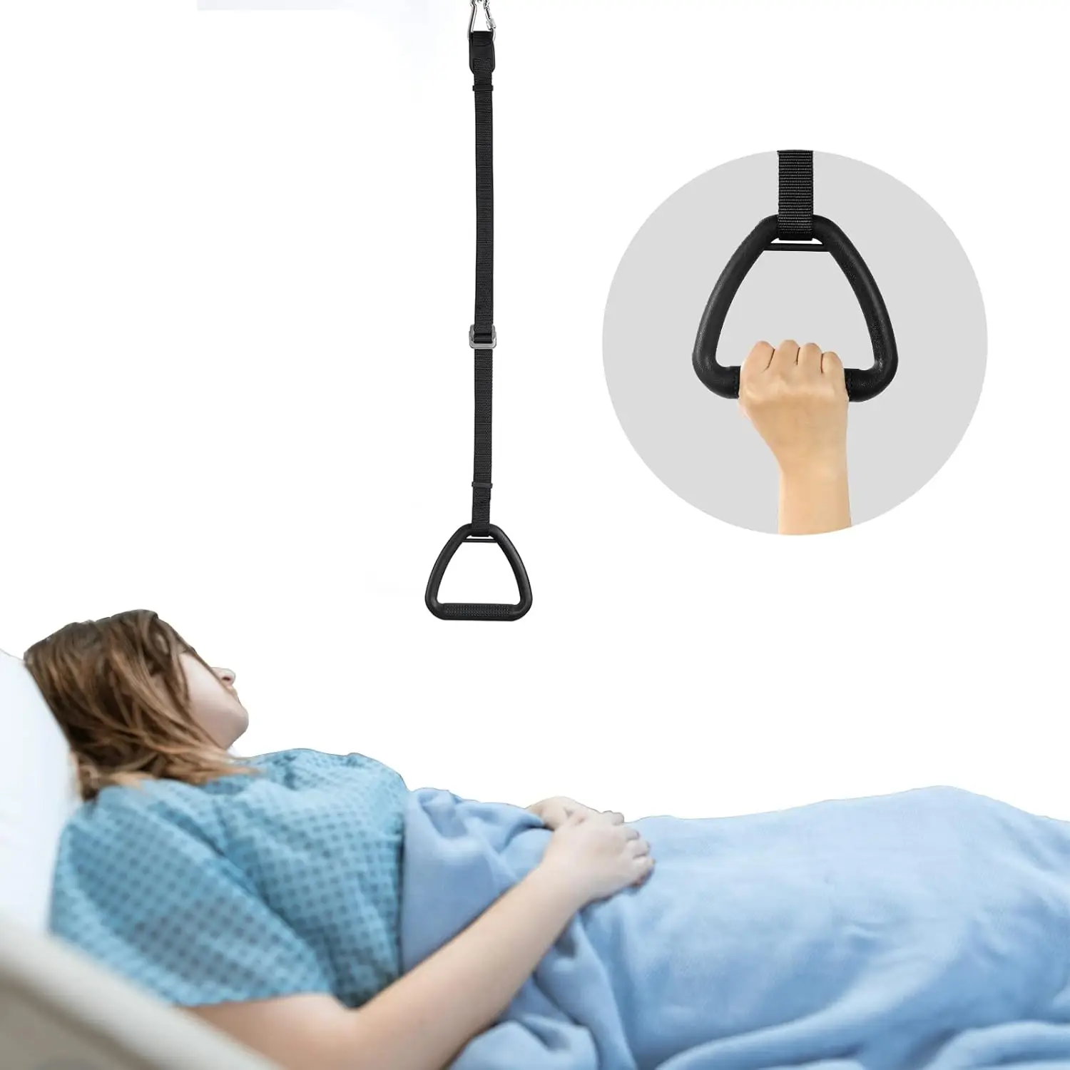 Ceiling Trapeze for Bed Mobility, 440lb Capacity, Adjustable Height, for Elderly & Disabled
Ceiling Trapeze for Bed Mobility, 440lb Capacity, Adjustable Height, for Elderly & Disabled