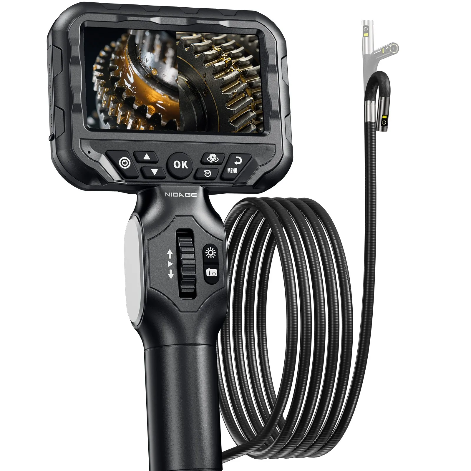6mm 4.3Inch IPS Screen Dual Lens 360Degree Articulating Steering Endoscope CMOS Borescope Otoscope Digital Microscope Camera
6mm 4.3Inch IPS Screen Dual Lens 360Degree Articulating Steering Endoscope CMOS Borescope Otoscope Digital Microscope Camera