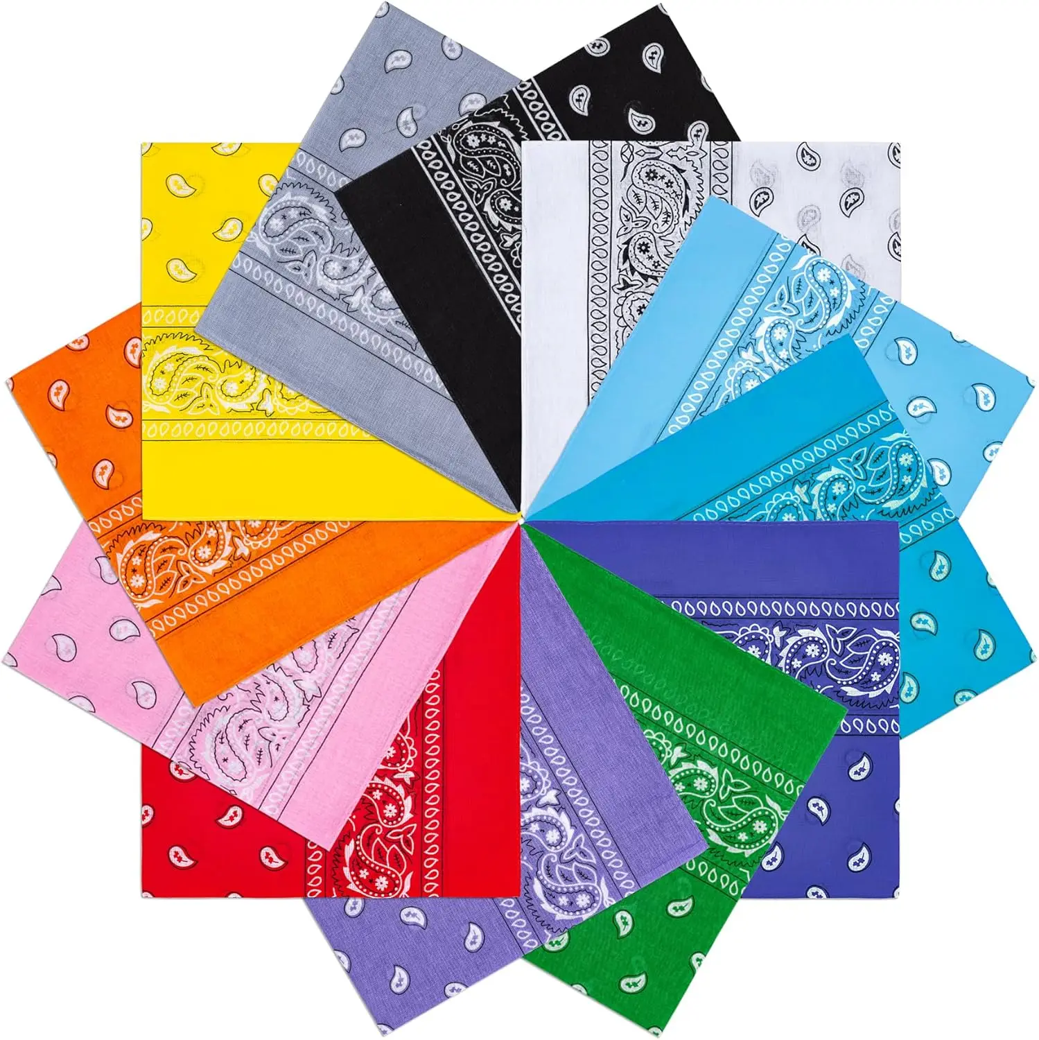 12Pcs Cotton Bandanas for Men Women, 22x22 inch Paisley Hair Headband
12Pcs Cotton Bandanas for Men Women, 22x22 inch Paisley Hair Headband
