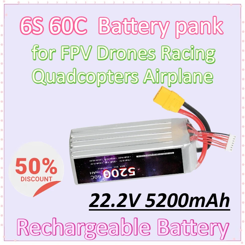 New 6S 60C 22.2V 5200mAh Battery pank with Deans XT60 XT90 EC5 T TRX Connector for FPV Drones Racing Quadcopters Airplane
New 6S 60C 22.2V 5200mAh Battery pank with Deans XT60 XT90 EC5 T TRX Connector for FPV Drones Racing Quadcopters Airplane