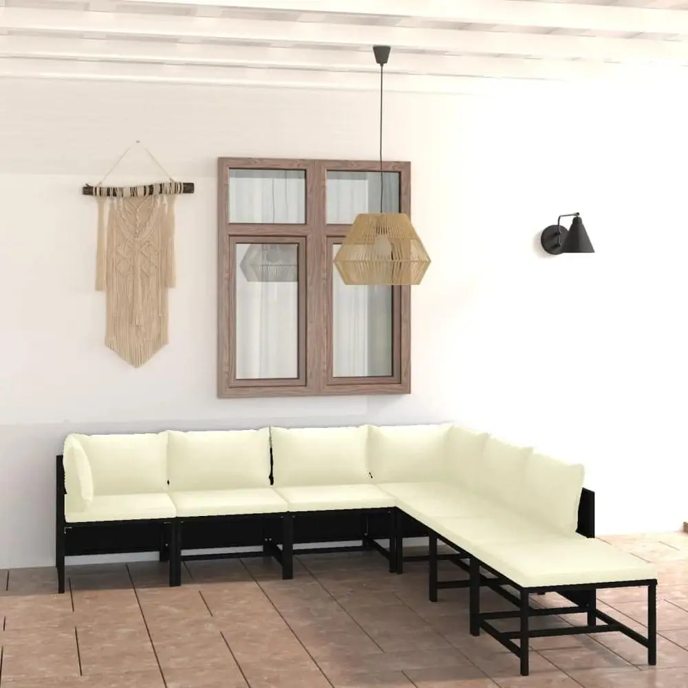 7-Piece Outdoor Patio Furniture Set with Cushions, Black Rattan Style, Ideal for Garden and Backyard
7-Piece Outdoor Patio Furniture Set with Cushions, Black Rattan Style, Ideal for Garden and Backyard