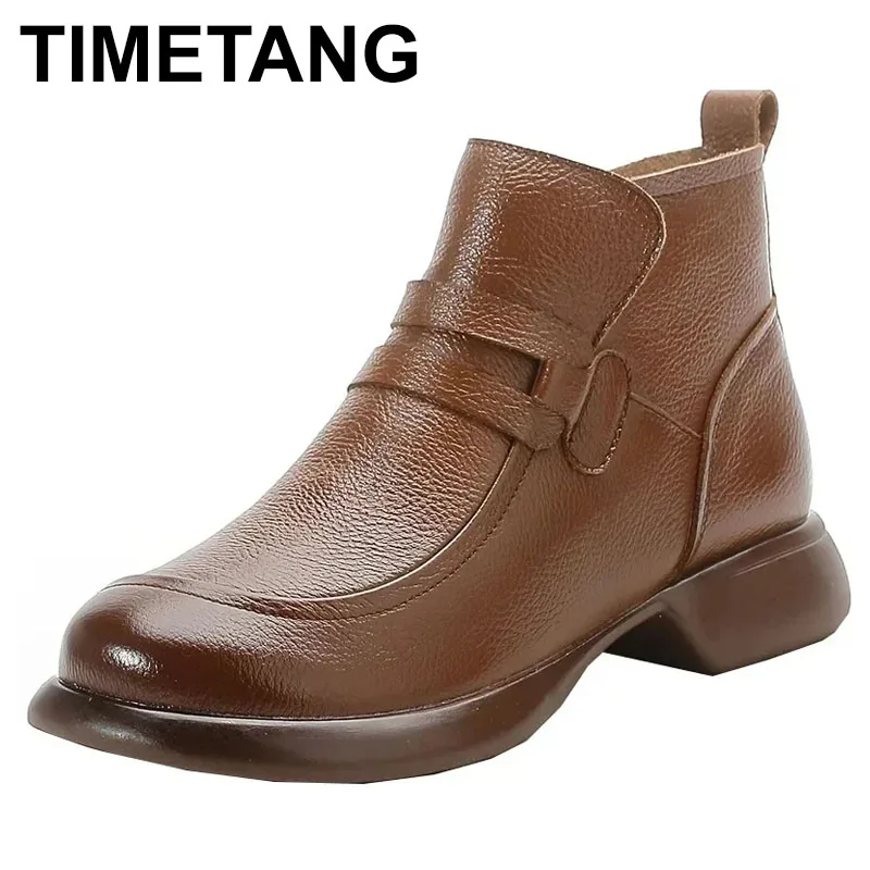 2025 Women Shoes Round Toe Genuine Cow Leather Handmade Retro Thick Heel Casual Loafers Ladies Winter Soft Sole Plush Warm Boots
2025 Women Shoes Round Toe Genuine Cow Leather Handmade Retro Thick Heel Casual Loafers Ladies Winter Soft Sole Plush Warm Boots