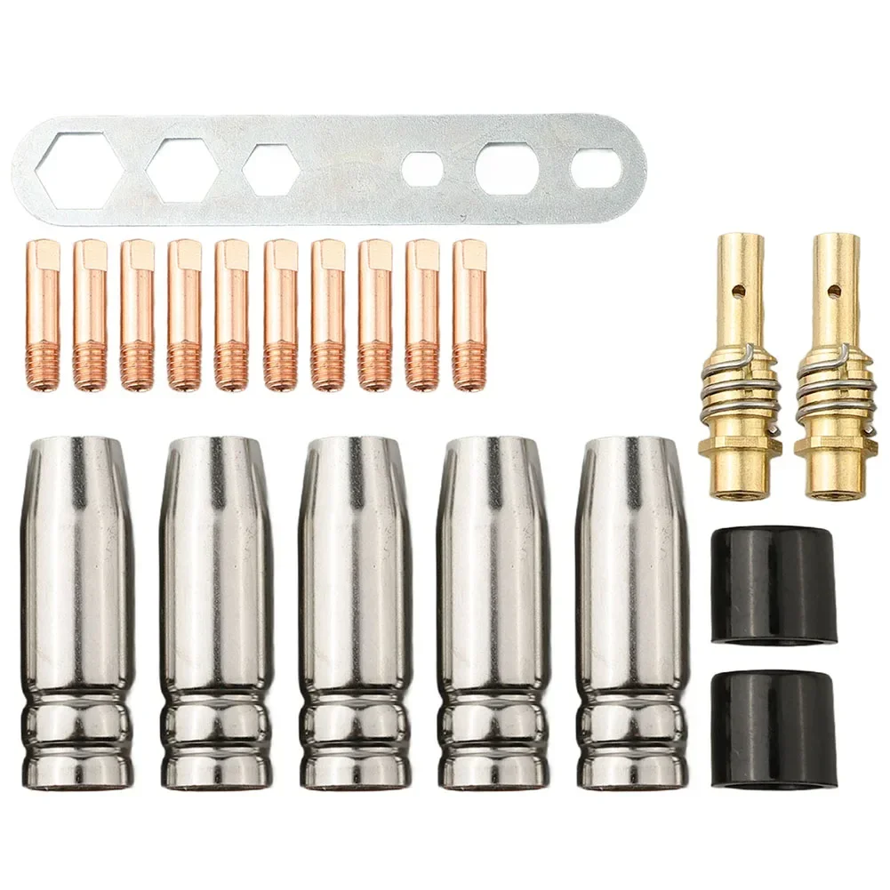 Comprehensive 22PCS Welding Accessory Kit for MIG/For MAG with 5 Nozzles 2 Diffusers Insulators and Wrench for 15AK Torches
Comprehensive 22PCS Welding Accessory Kit for MIG/For MAG with 5 Nozzles 2 Diffusers Insulators and Wrench for 15AK Torches