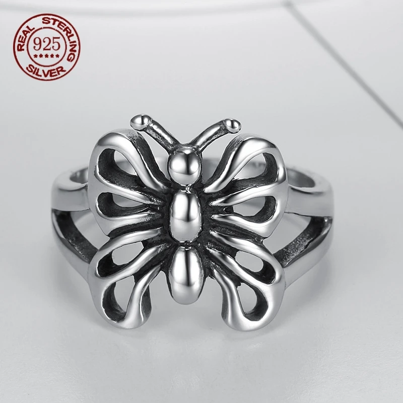 Factory Price S925 Sterling Silver Women's Punk Gothic Butterfly Ring - A Simple and Retro Jewelry Creative Gift Accessories
Factory Price S925 Sterling Silver Women's Punk Gothic Butterfly Ring - A Simple and Retro Jewelry Creative Gift Accessories