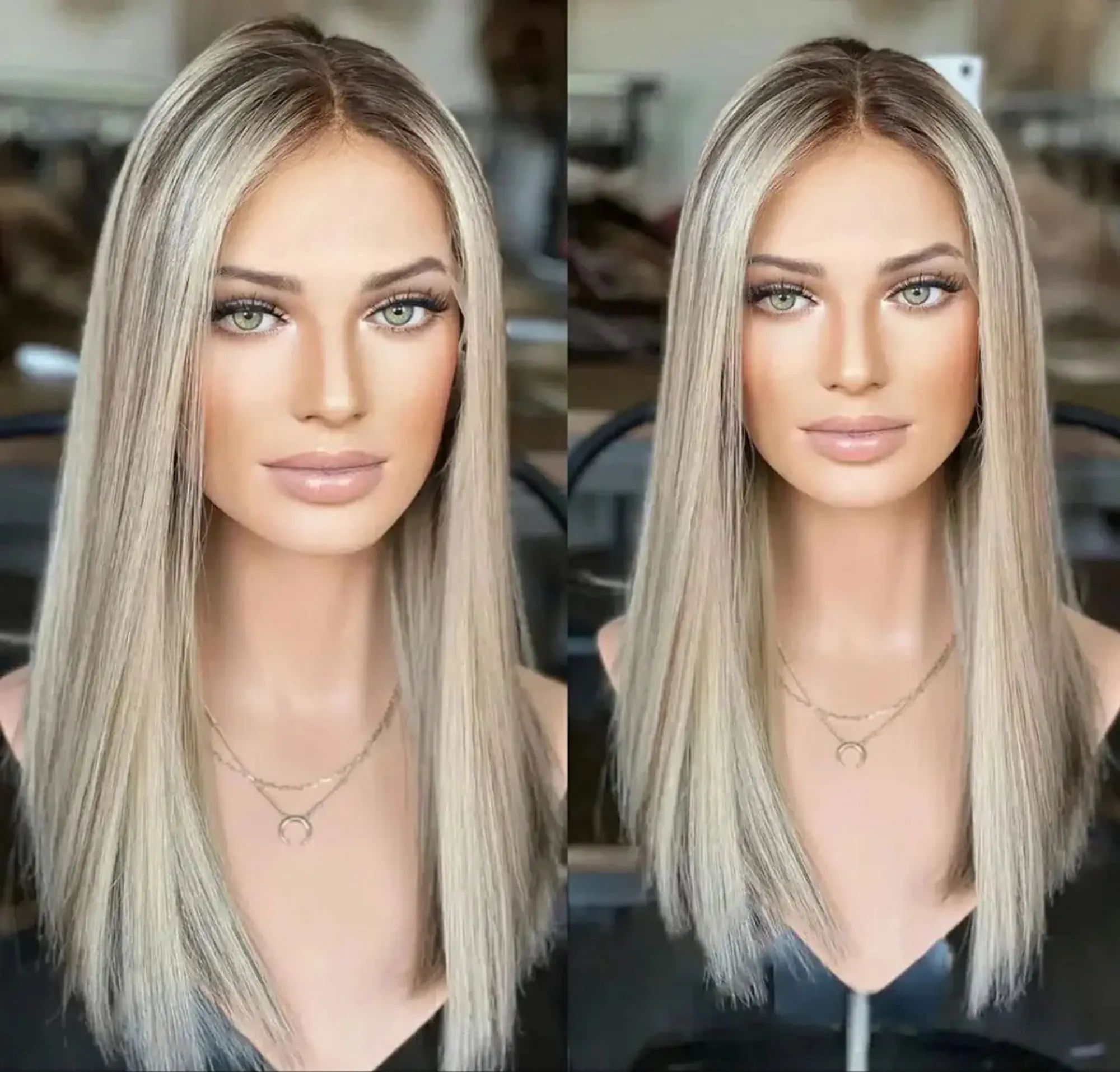 Синтетический парик Ombre Ash Blonde Dark Roots 13x4 Lace Front HD Бесклеевой парик Мягкий натуральный прямой парик для женщин Ежедневное использование на вечеринке
Синтетический парик Ombre Ash Blonde Dark Roots 13x4 Lace Front HD Бесклеевой парик Мягкий натуральный прямой парик для женщин Ежедневное использование на вечеринке