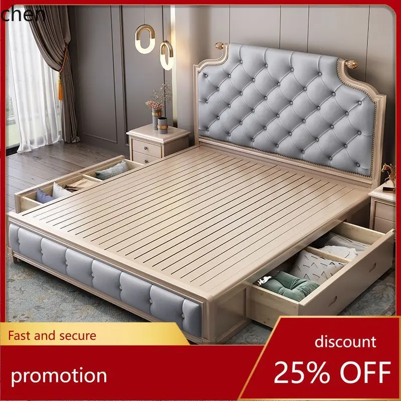 HT Solid Wood Modern Simple 1.8m Double Bed 1.5m Master Bedroom Leather Art Princess Storage Wedding Bed
HT Solid Wood Modern Simple 1.8m Double Bed 1.5m Master Bedroom Leather Art Princess Storage Wedding Bed
