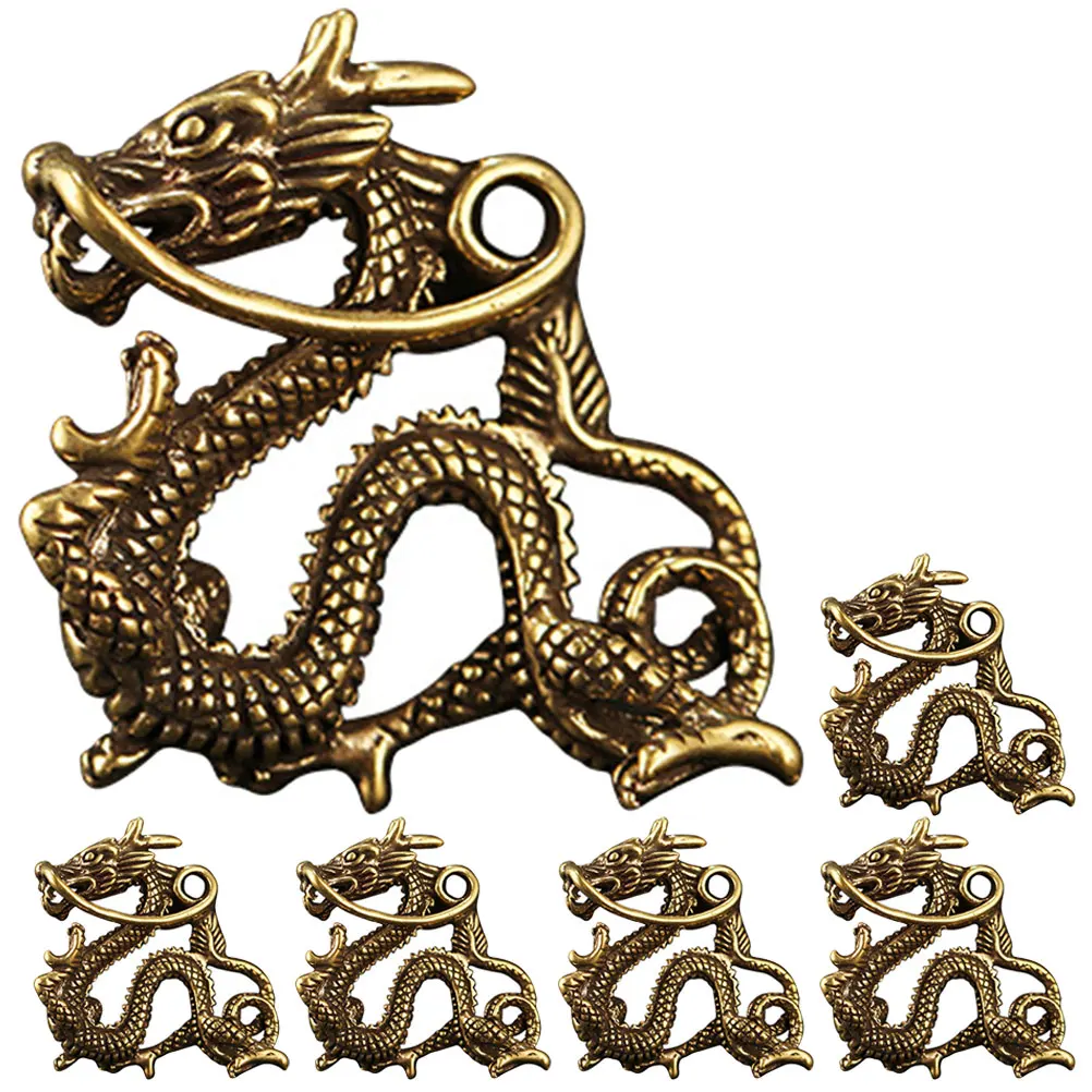 6pcs Pure Copper Dragon Keychain Pendant Brass Charms Vintage Metal DIY Crafts Animal Statue Decor Jewelry Accessories
6pcs Pure Copper Dragon Keychain Pendant Brass Charms Vintage Metal DIY Crafts Animal Statue Decor Jewelry Accessories