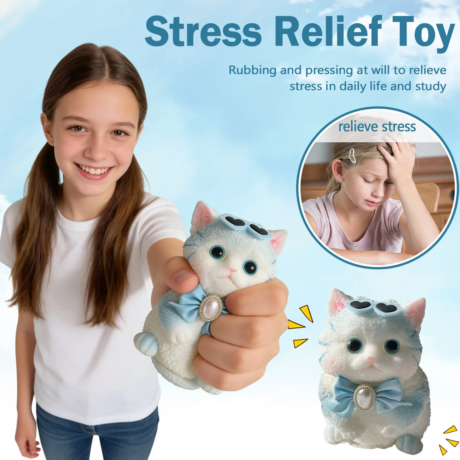 Cute Cat Squishy Toy Popping Bubble Stress Relief Simulation Animal Squeeze Toy Fun Venting Gadget Anti Anxiety for Kids Gift
Cute Cat Squishy Toy Popping Bubble Stress Relief Simulation Animal Squeeze Toy Fun Venting Gadget Anti Anxiety for Kids Gift