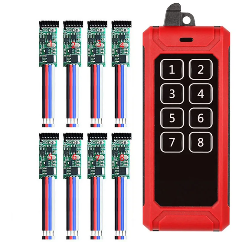 1000m 433 MHz Wireless Micro Remote Control Switch Min Receiver Module 3.6V 12V 24V Transmitter Remote Control For Light LED