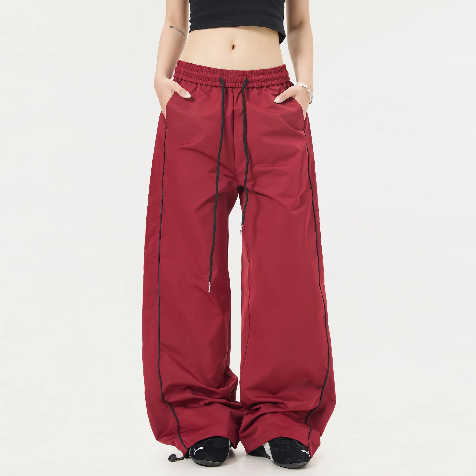 OR FL Women's American Retro Side Stripes Pull Rope Leisure Sports Pants Baggy Staraight Versatile Mountaineering Pants Trousers
OR FL Women's American Retro Side Stripes Pull Rope Leisure Sports Pants Baggy Staraight Versatile Mountaineering Pants Trousers
